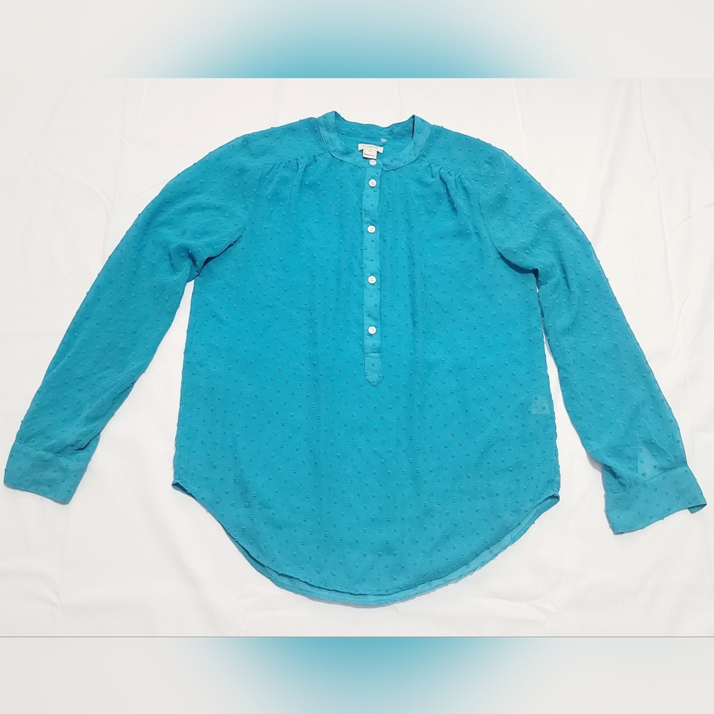 J. Crew long-sleeve Half button-up top, women’s XXS Blouse Top